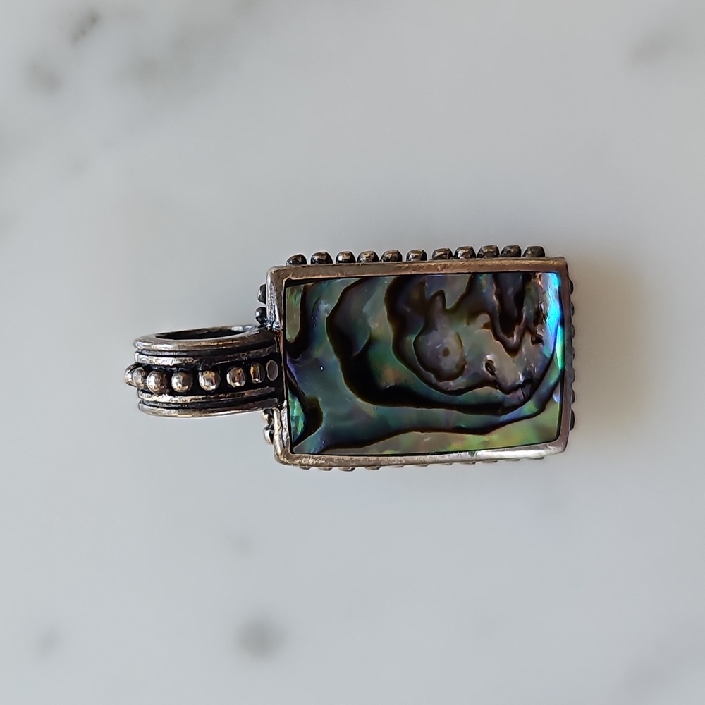 Abalone Shell Filigree Back Pendant - Picture 6 of 8